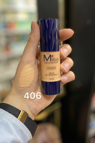 تست رنگ کرم پودر میبا شیشه ای شماره 406