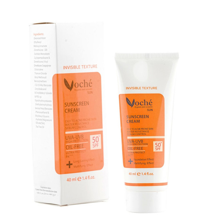 خرید کرم ضد آفتاب بدون رنگ وچه SPF 50 مناسب پوستهای خشک و معمولی