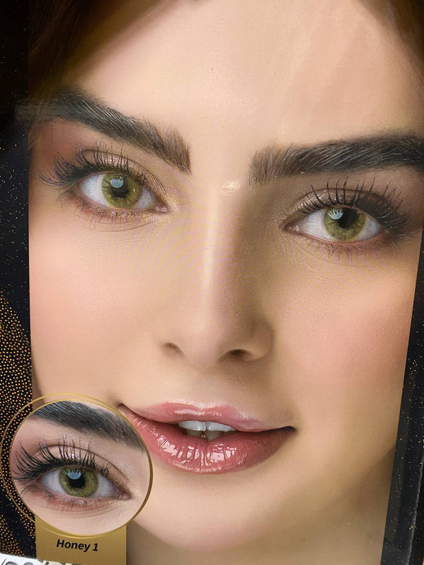 عکس و تست لنز چشم عسلی هونی بلینک HONEY1