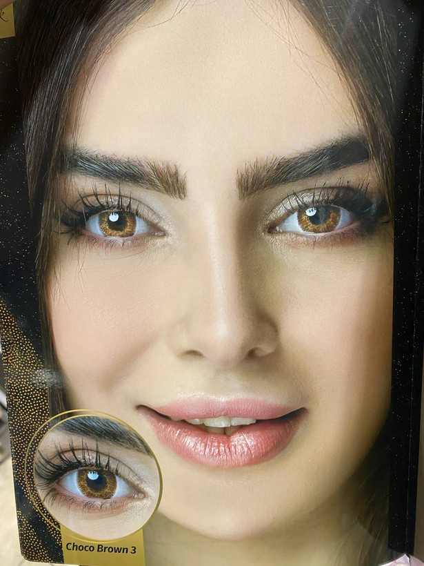 عکس و تست لنز چشم عسلی تیره بلینک CHOCO BROWN3