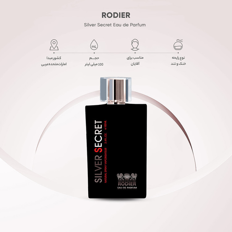 ادکلن مردانه رودیر مدل Silver Secret حجم 100 میلی لیتر