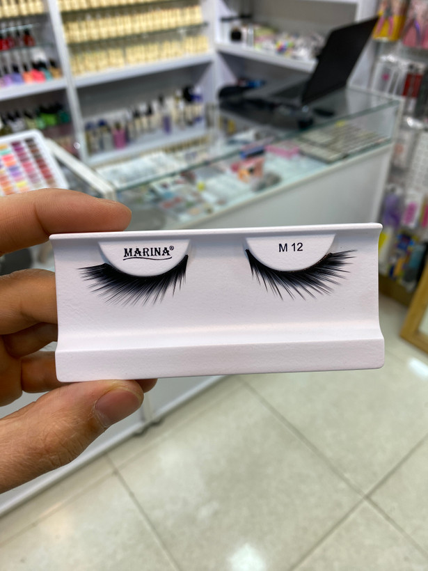 مژه مصنوعی چشم مارینا مدل m 12 همراه با چسب مژه