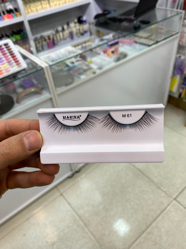مژه مصنوعی چشم مارینا مدل m 61 همراه با چسب مژه