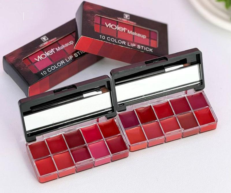 پالت رژ لب 10 رنگ ویولت lipstick palette